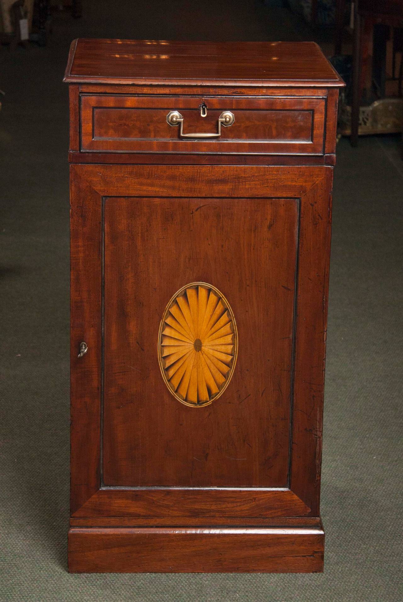 19th Century Pair of English Mahogany Hepplewhite Pedestal Cabinets