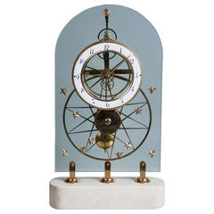 Antique French Glass Skeleton Clock