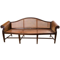 Antique Chinese Export Rosewood Caned Sofa