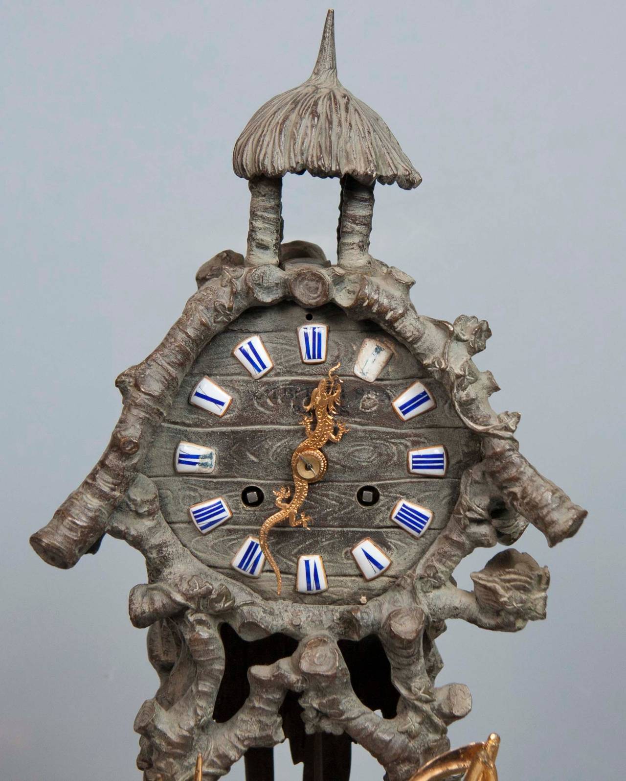 Bronze Tropical Theme French Clock Bronze Tropical Theme French Clock