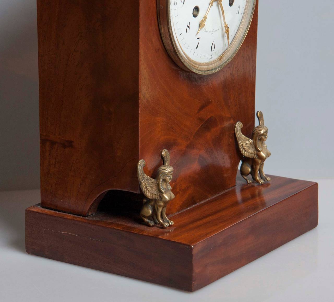 French Empire Mahogany Mantel Clock 2