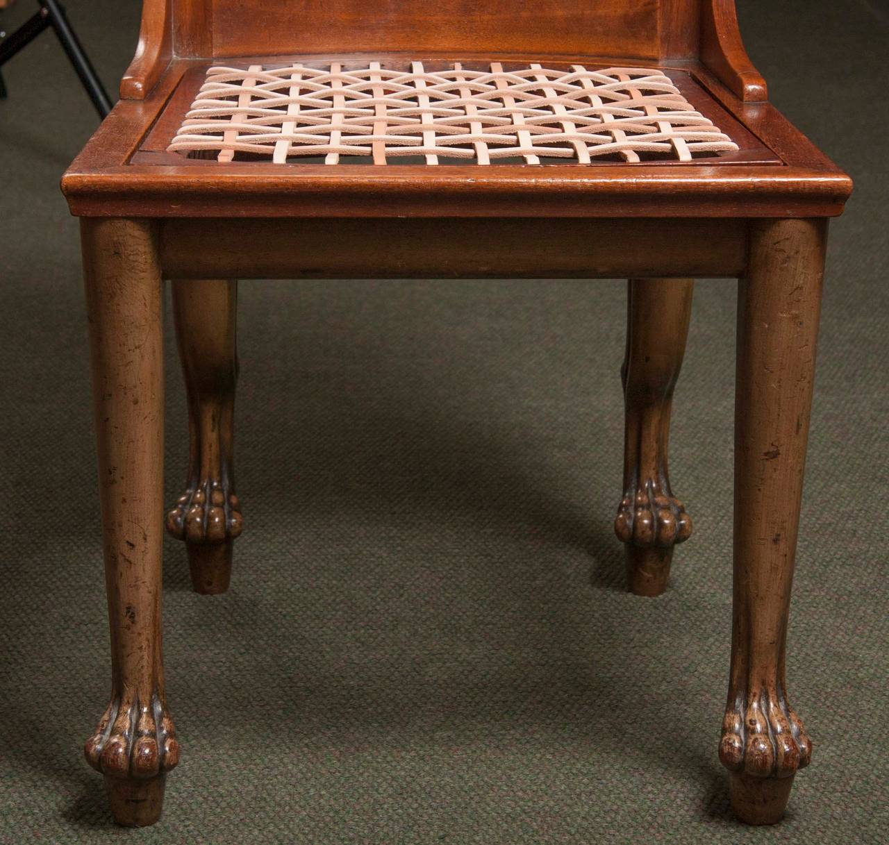 Oak Pair of Egyptian Revival Chairs
