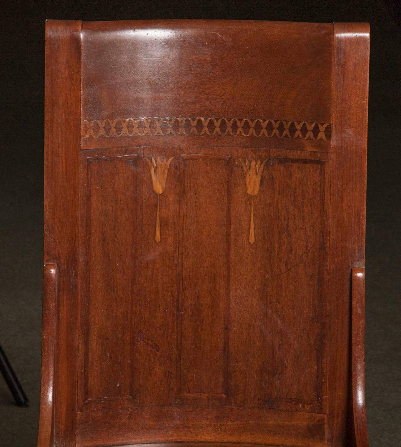 Carved Pair of Egyptian Revival Chairs