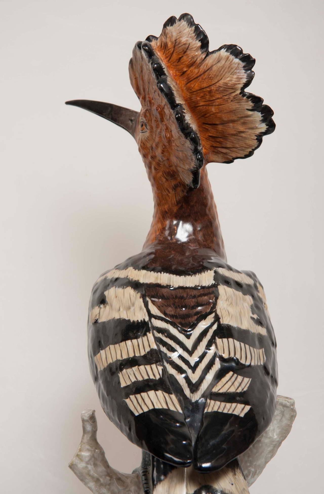 Early 20th Century Porcelain Hoopoe Bird by the Carl Thieme Factory, Dresden