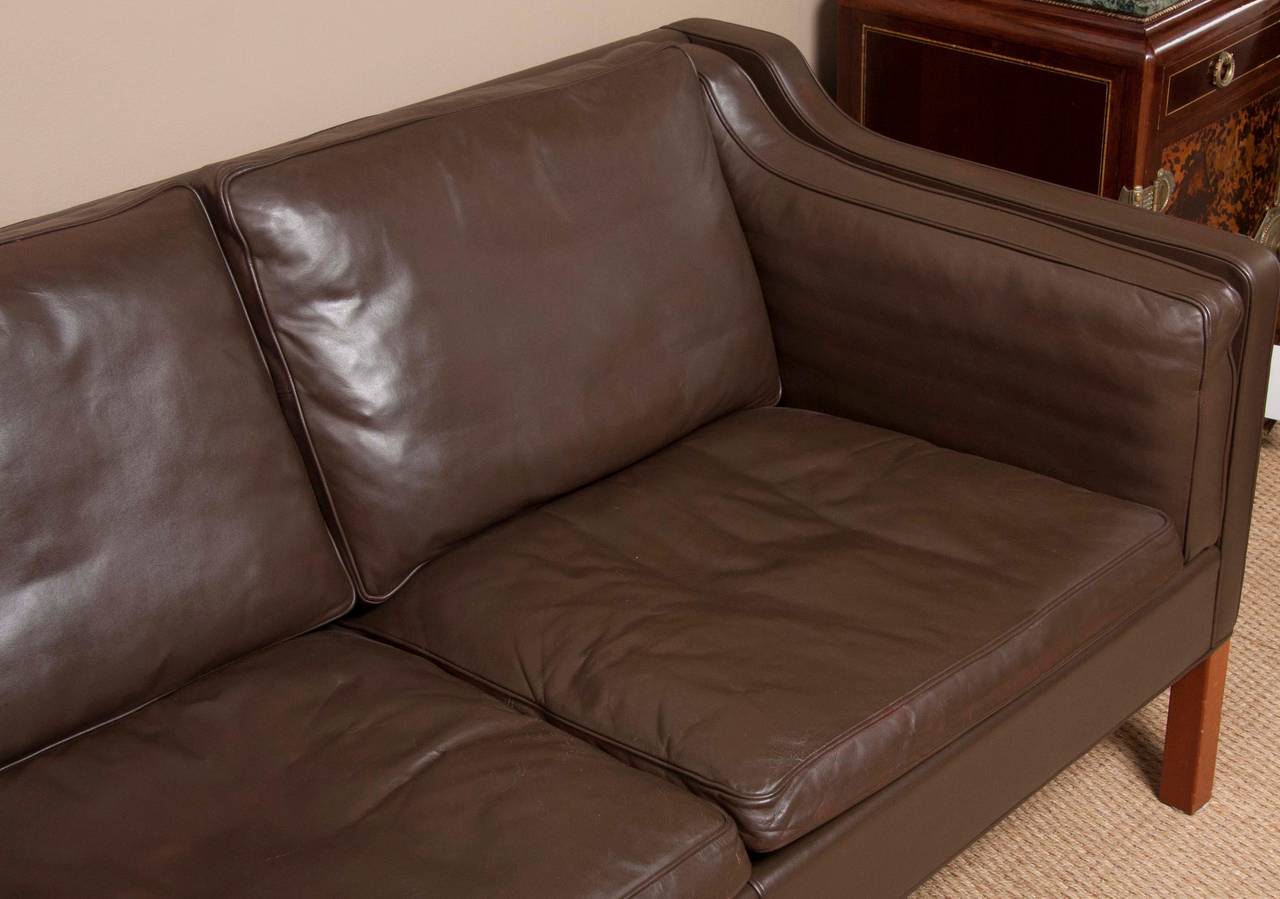 Mid-20th Century Leather Sofa by Børge Mogensen