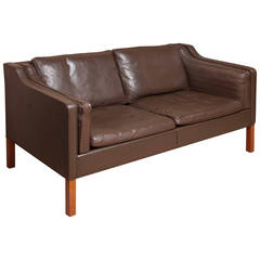 Leather Sofa by Børge Mogensen