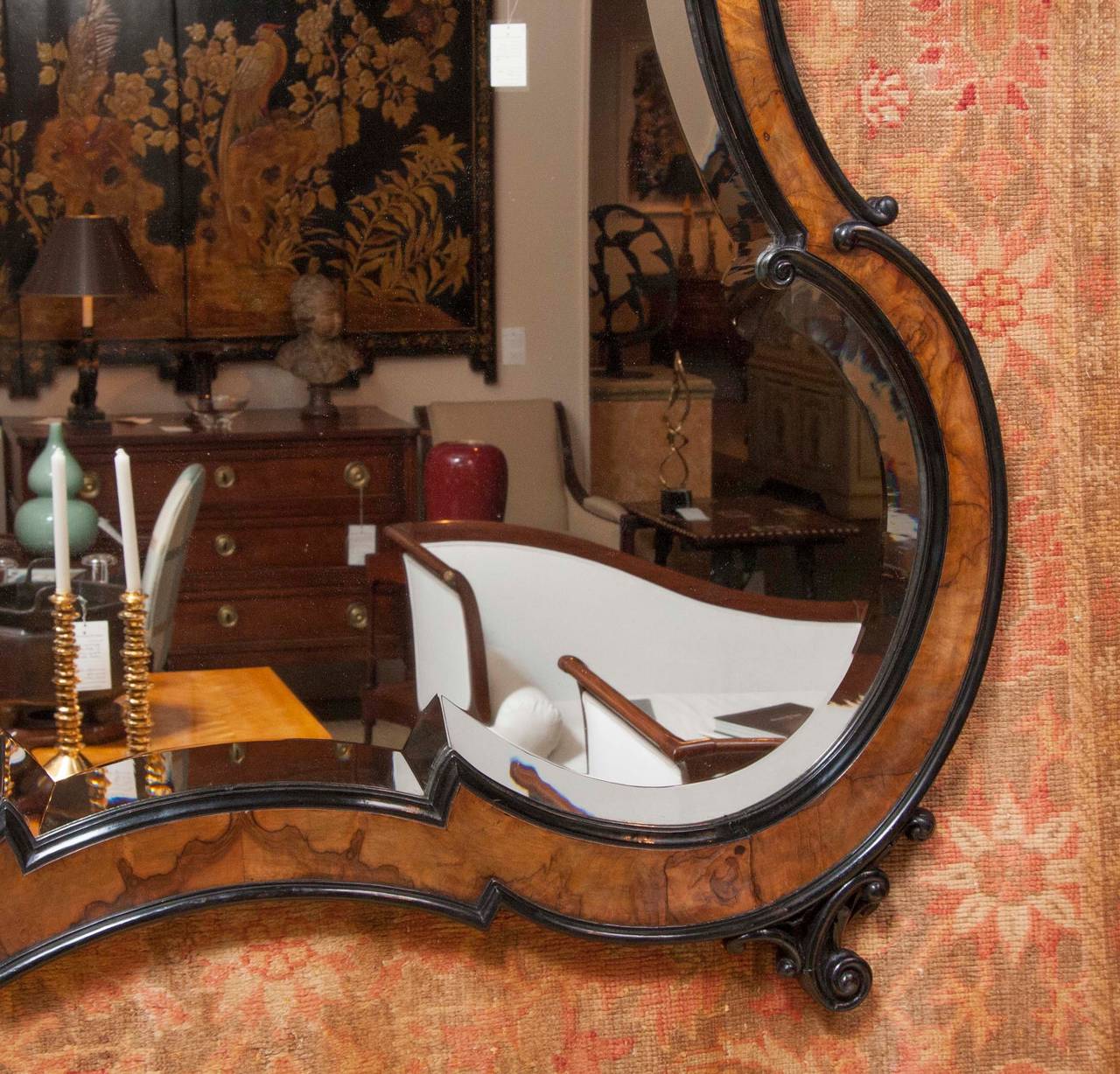 Wood Grand Baroque Style Dutch Mirror