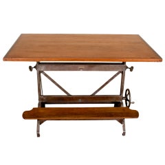 Vintage Industrial Steel Drafting Table