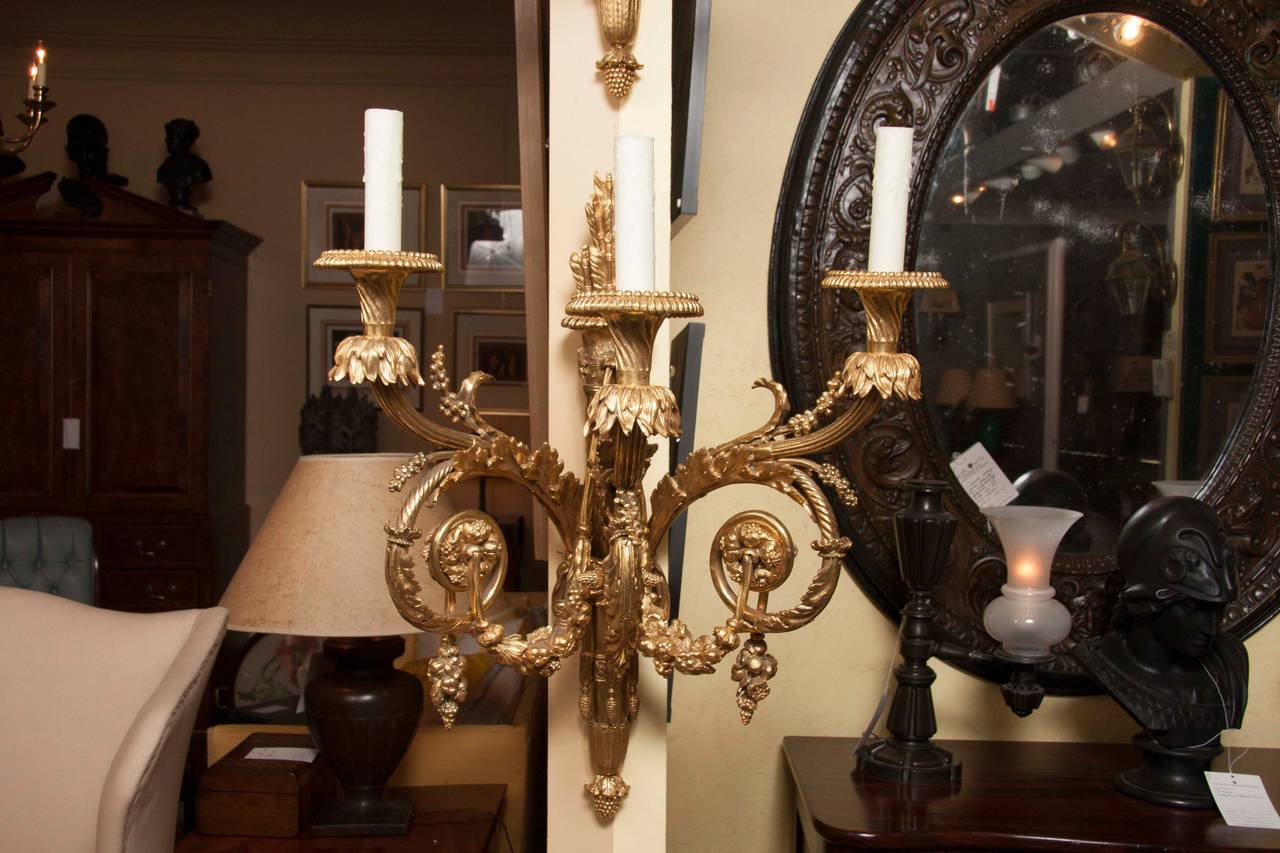 Monumental Pair Of French Wall Sconces 3