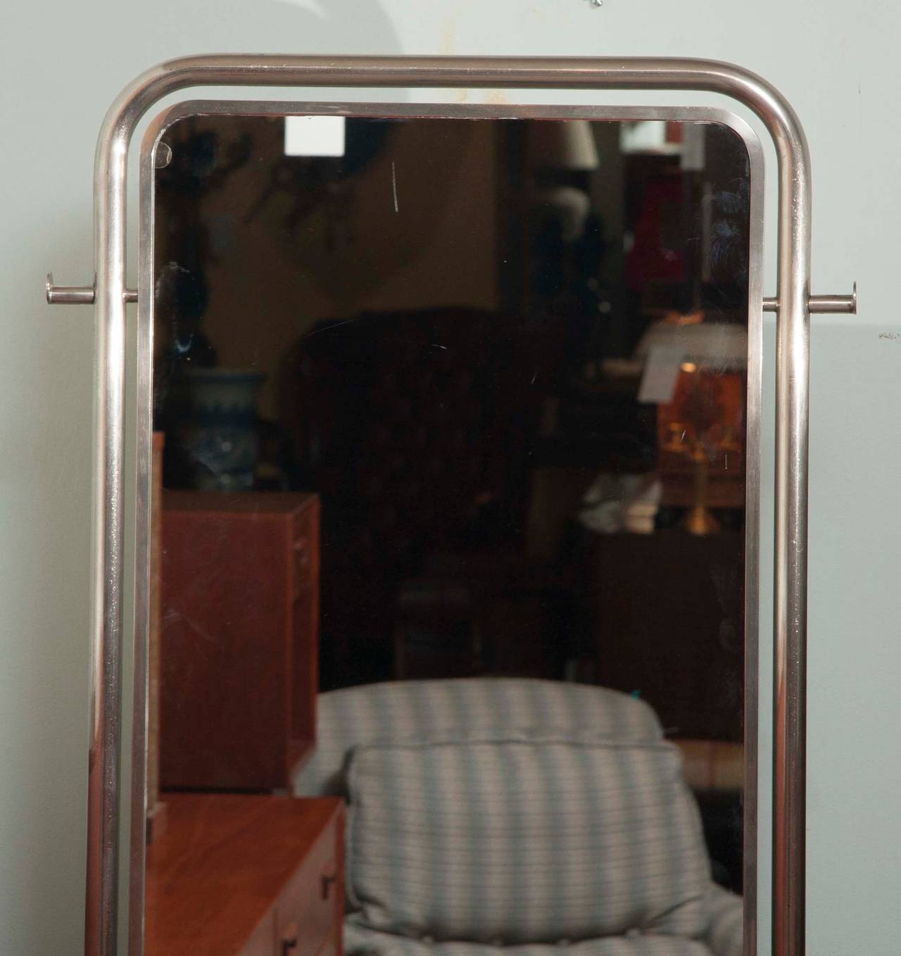 Mid-20th Century Art Deco Dressing Room Mirror and Stool by Louis Sognot