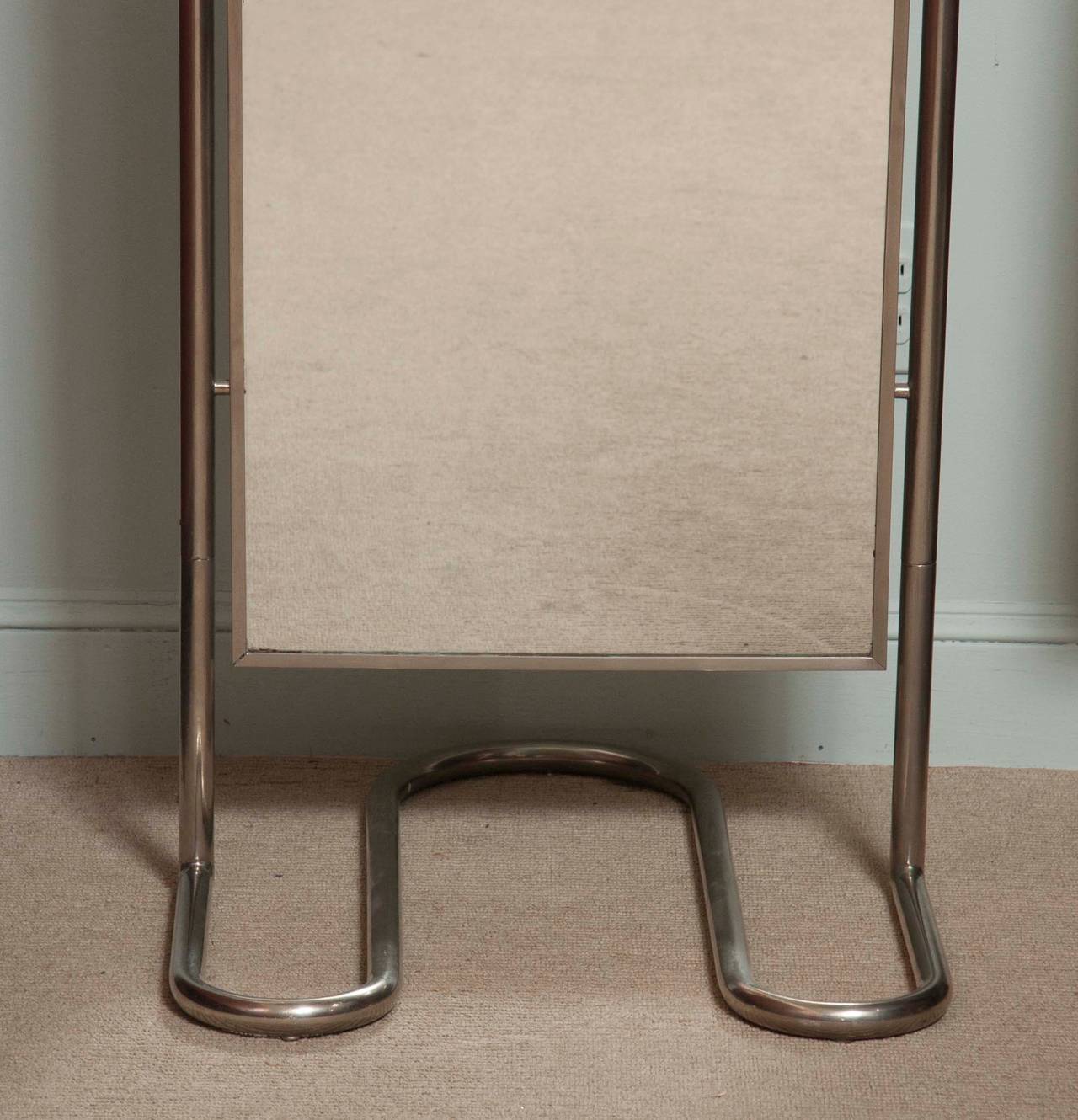 French Art Deco Dressing Room Mirror and Stool by Louis Sognot