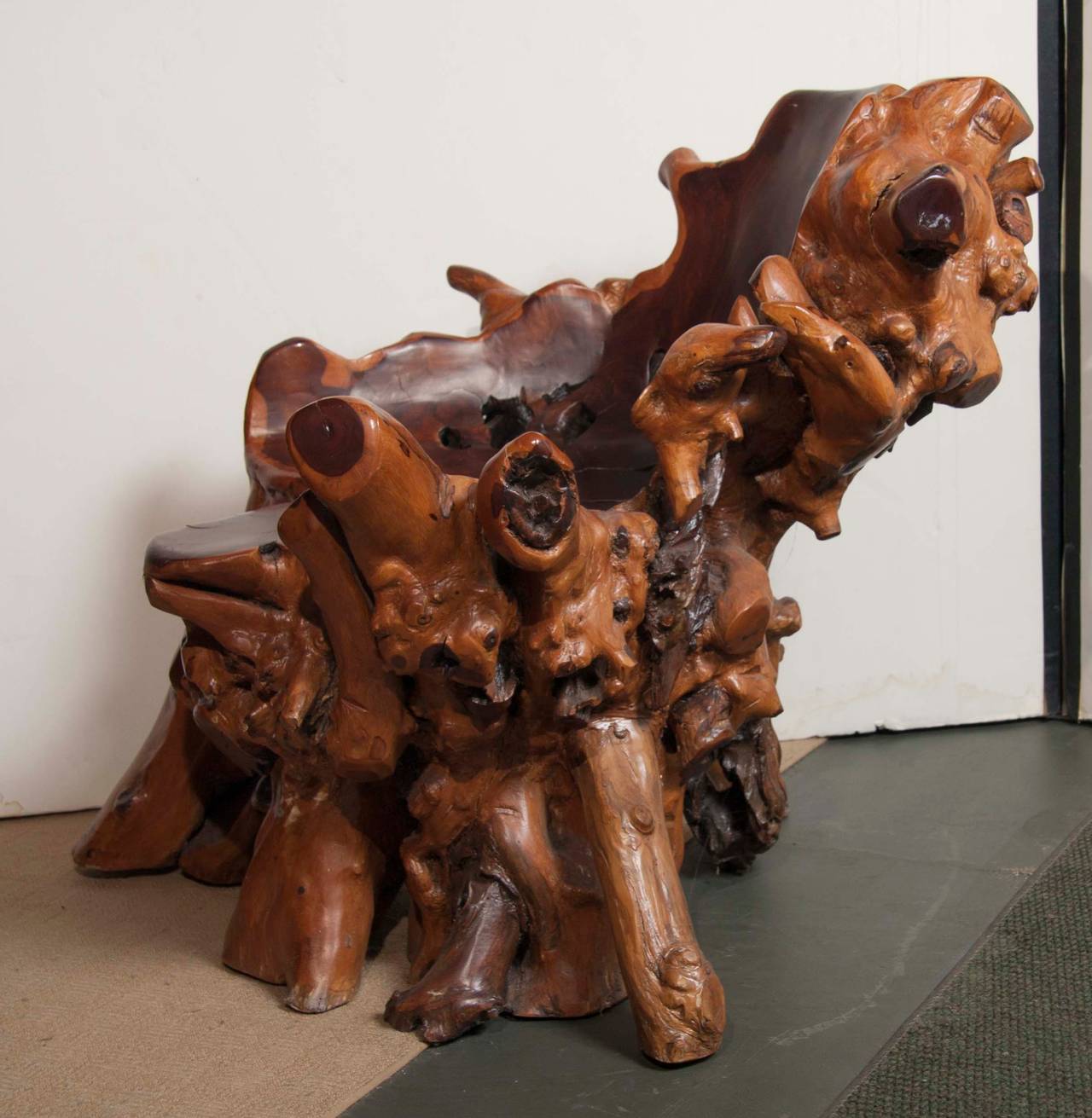 burl wood chairs