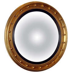 Large Gilt Wood Bull's Eye Mirror 