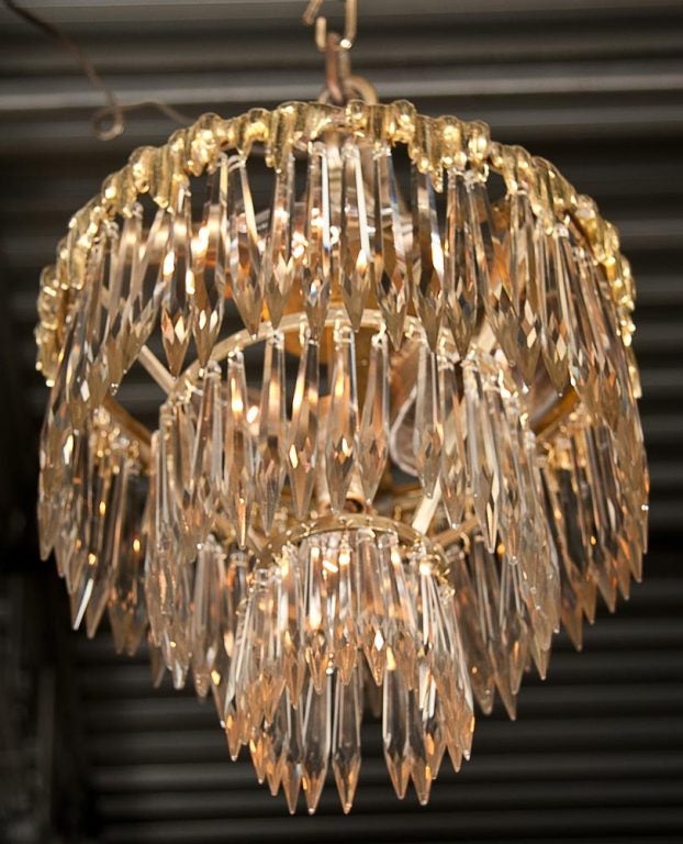 Set Of Two French Triple Tier Chandeliers In Good Condition In Stamford, CT