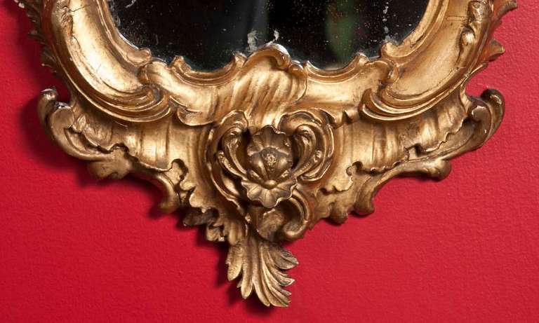 Wood Pair of Gilt Florentine Mirrors For Sale