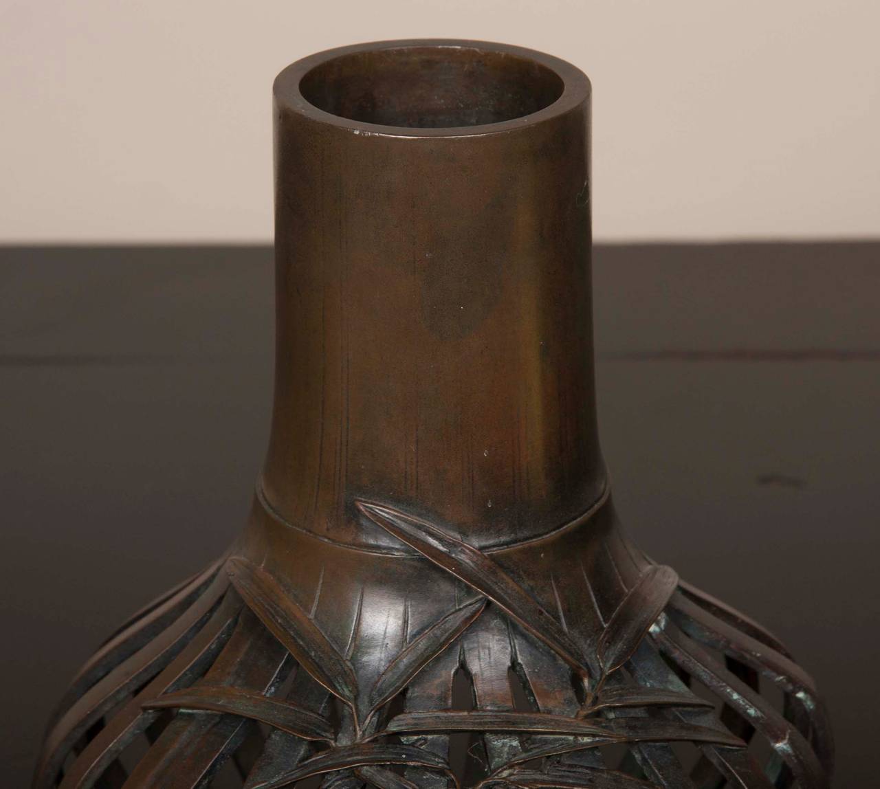 meiji bronze vase
