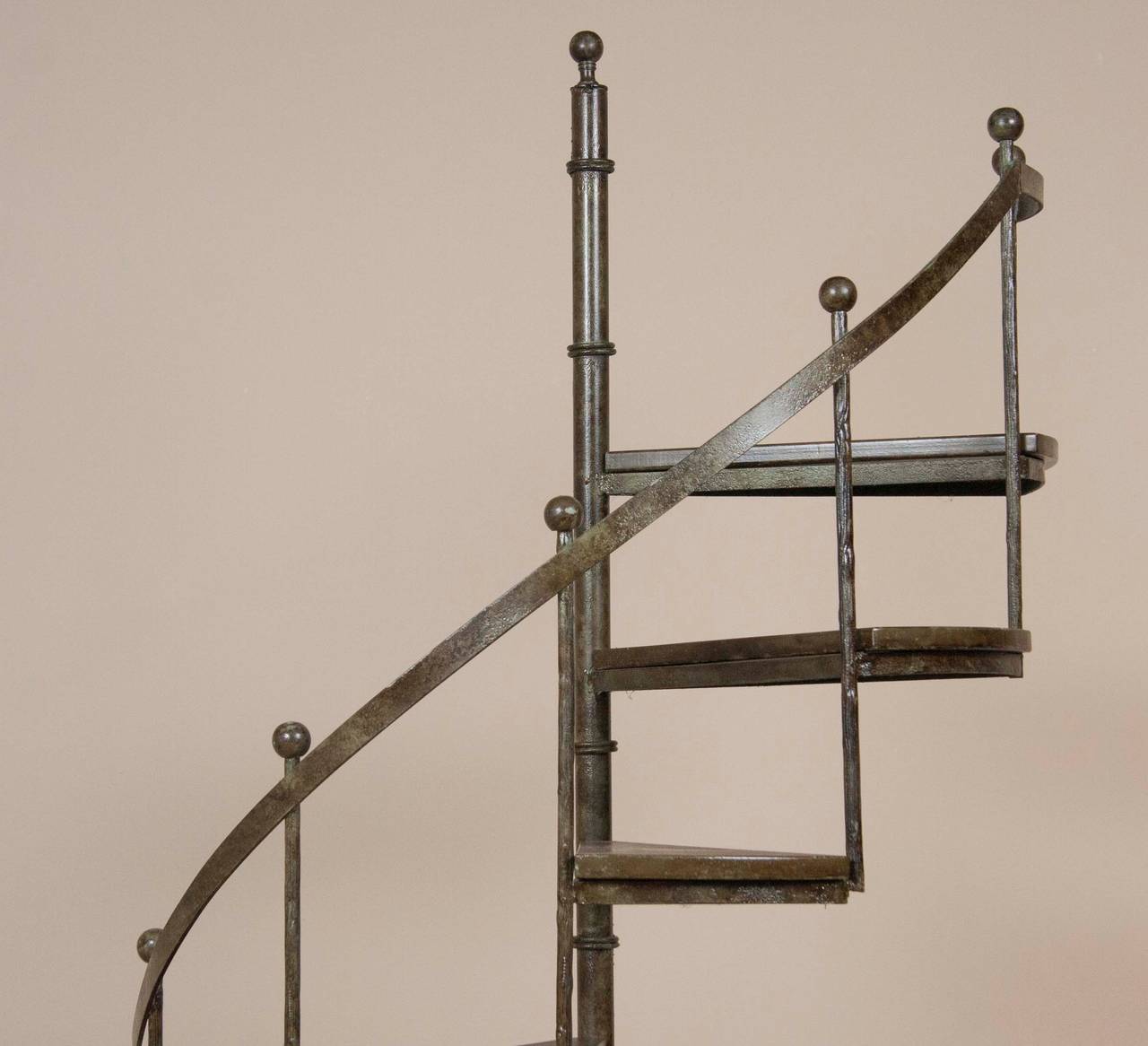 20th Century Circular Wrought Iron Display Staircase