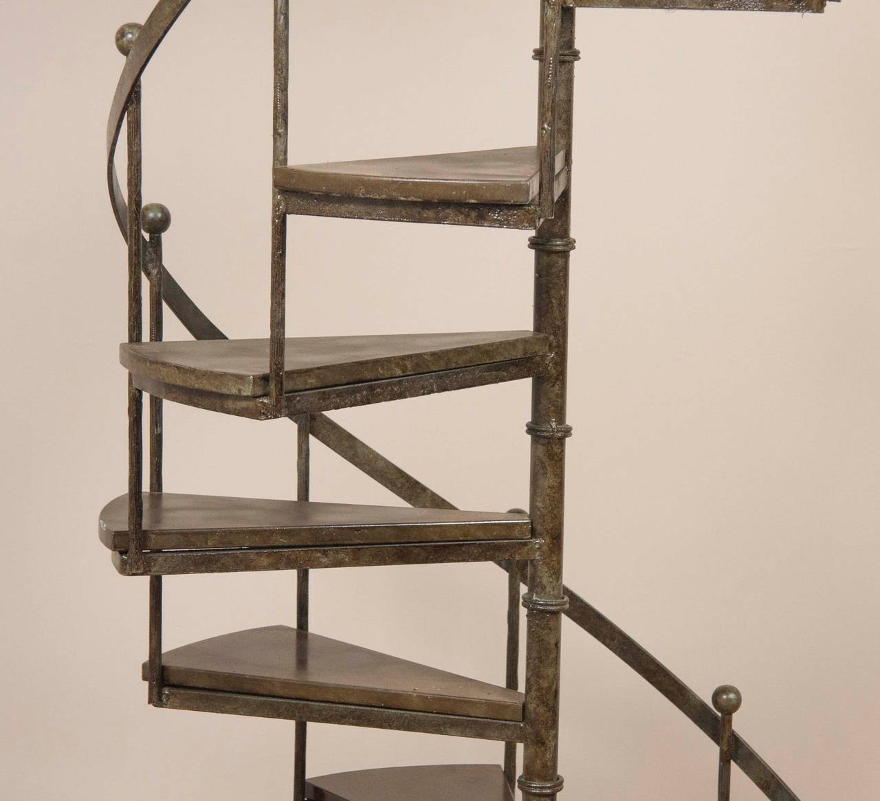 American Circular Wrought Iron Display Staircase