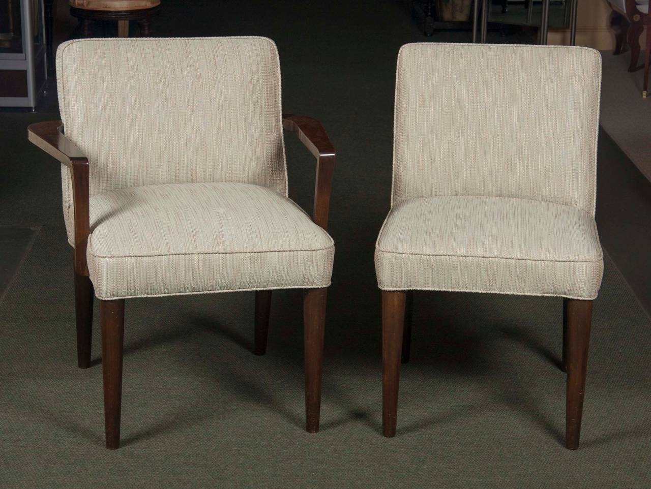 Set of 12 Upholsted Back Mid-Century Modern Dining Chairs 1