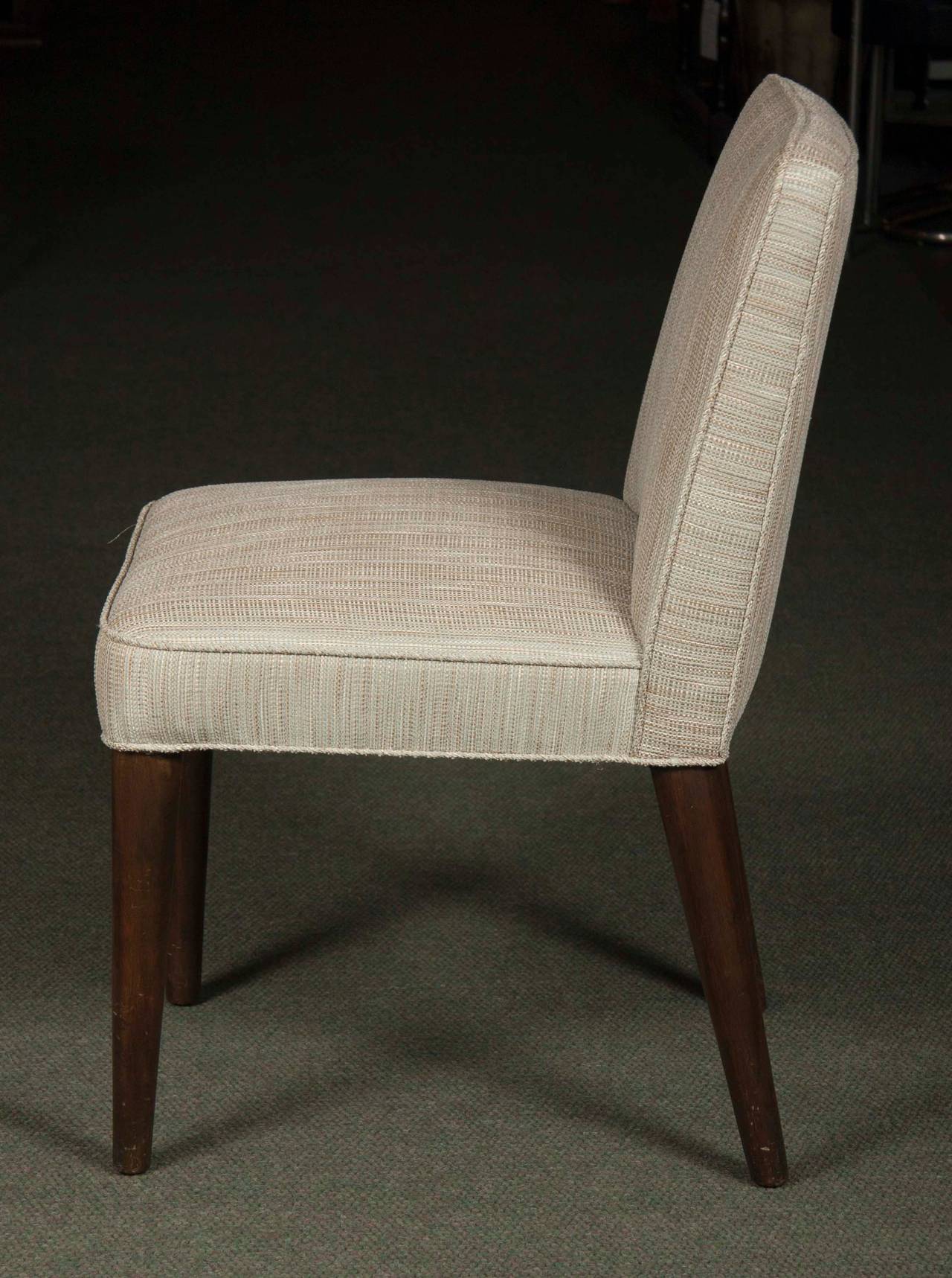 Set of 12 Upholsted Back Mid-Century Modern Dining Chairs In Excellent Condition In Stamford, CT