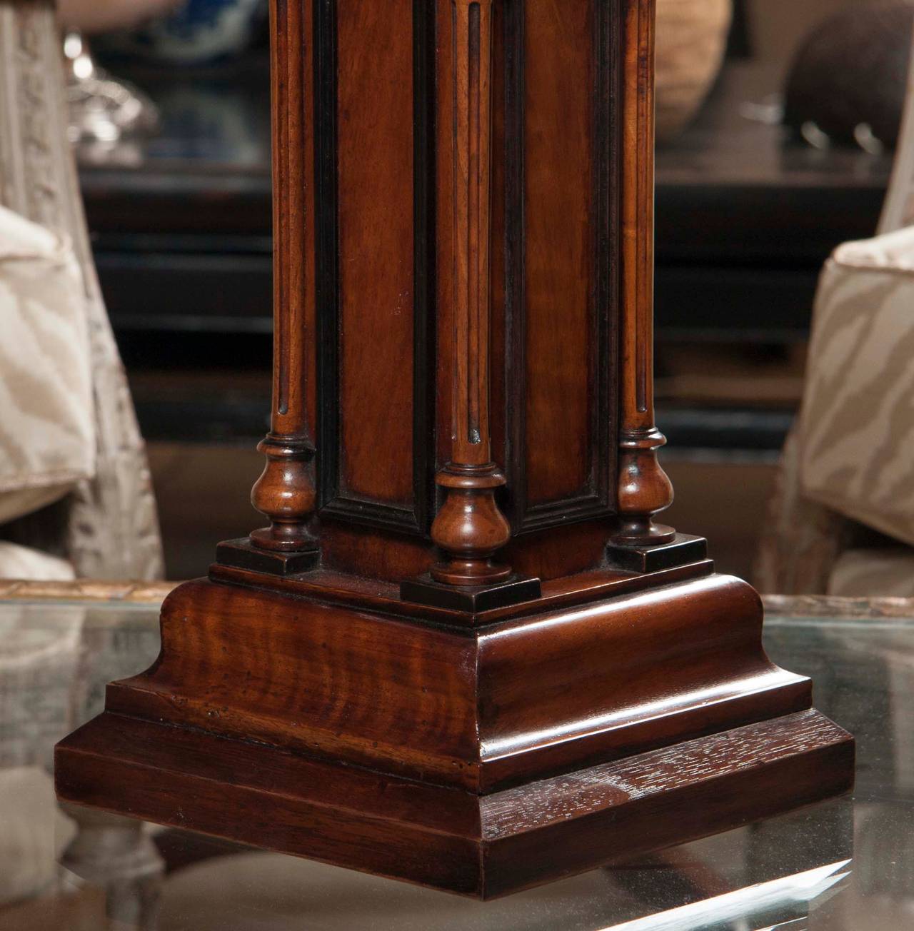 English Walnut 4 Dial Tower Table Clock by Patent, Blumberg & Co, Ltd., Paris & London For Sale