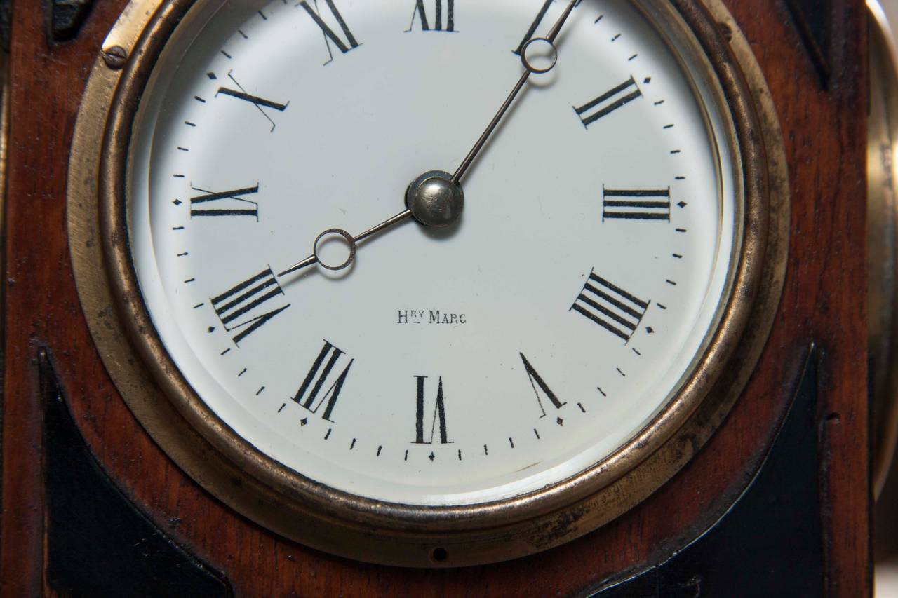Walnut 4 Dial Tower Table Clock by Patent, Blumberg & Co, Ltd., Paris & London For Sale 1