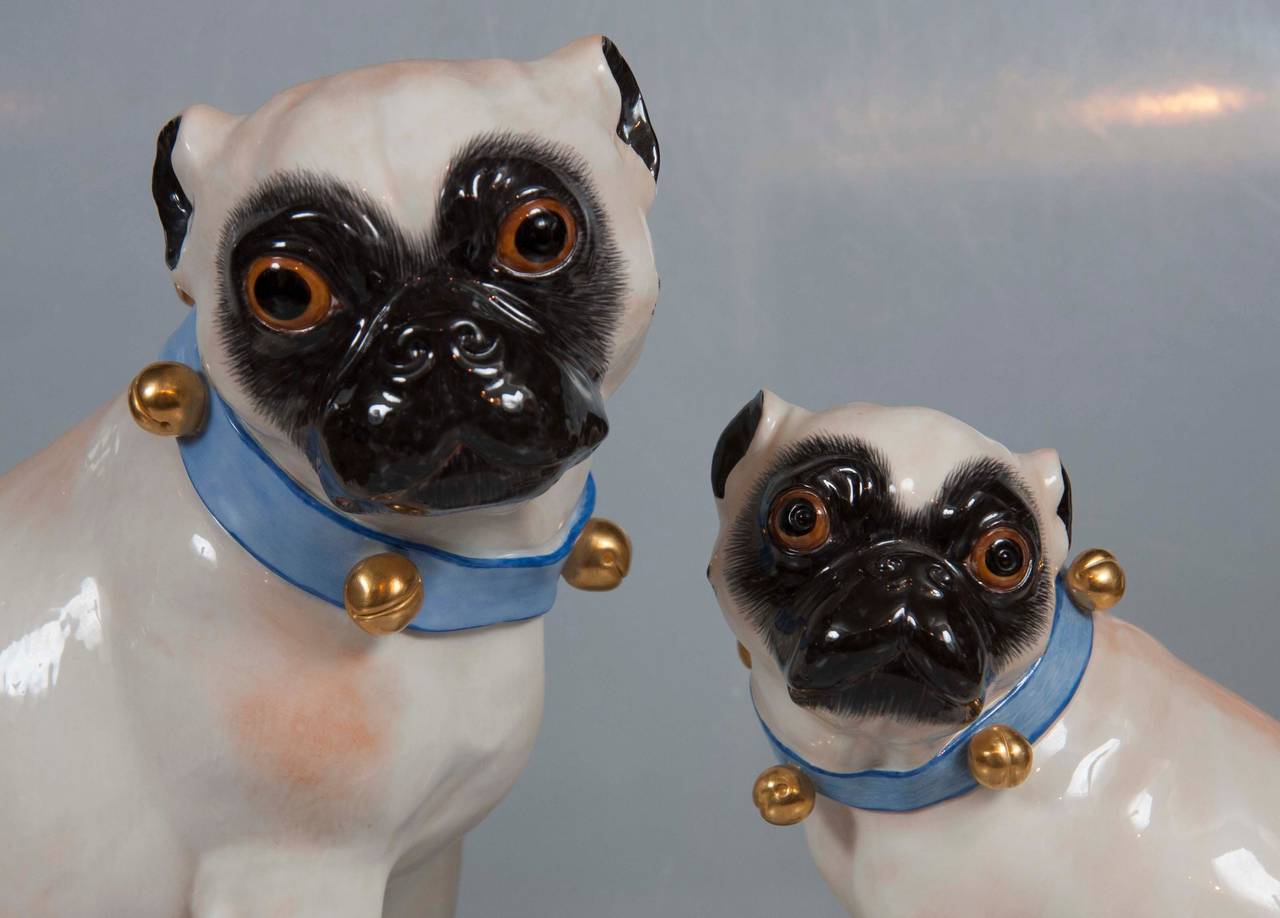 Pair of Hallmarked Meissen Pug Dogs at 1stDibs | meissen pugs, meissen ...