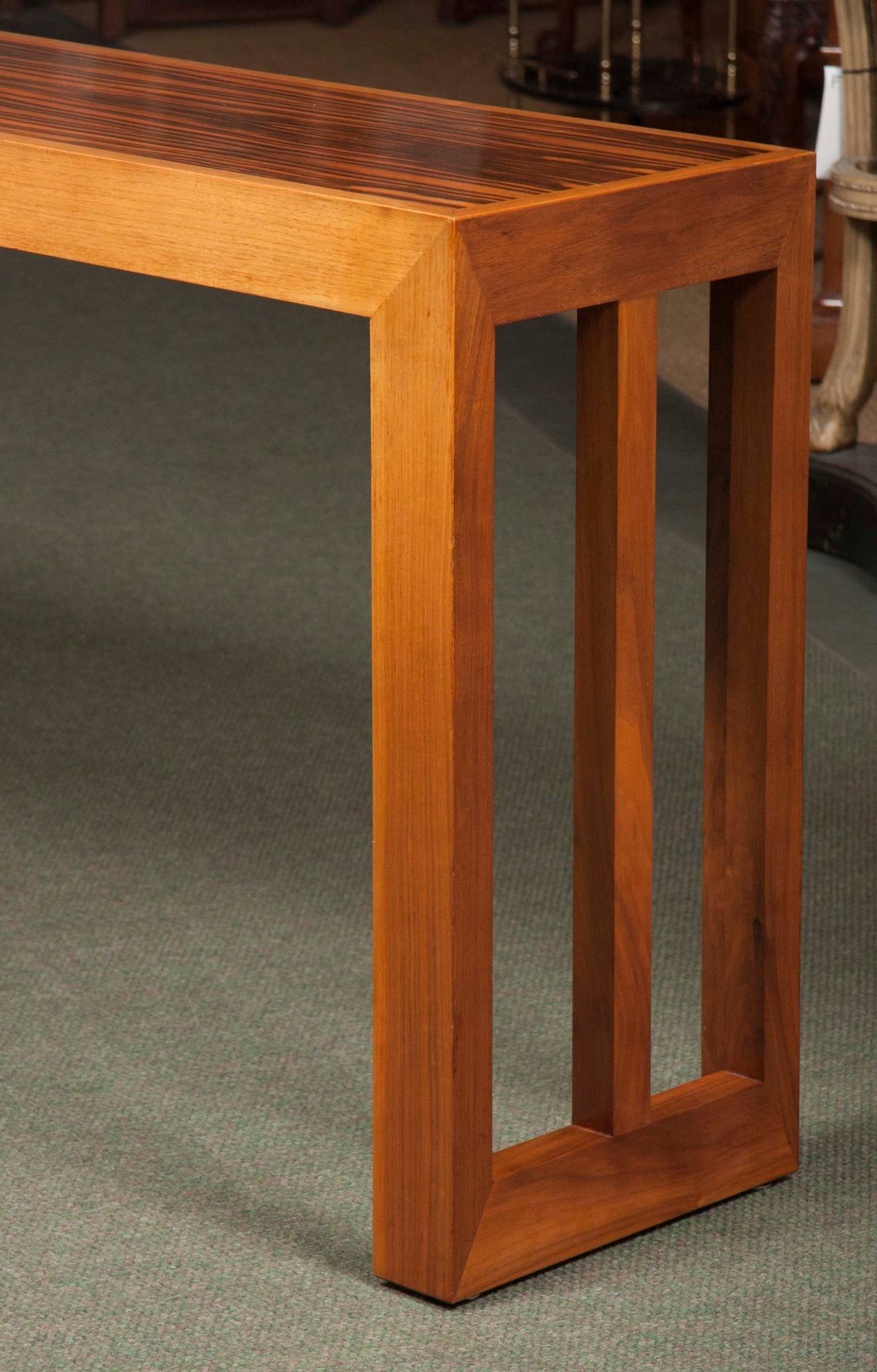 Rosewood Top Console Table Attributed to Harvey Probber In Excellent Condition In Stamford, CT