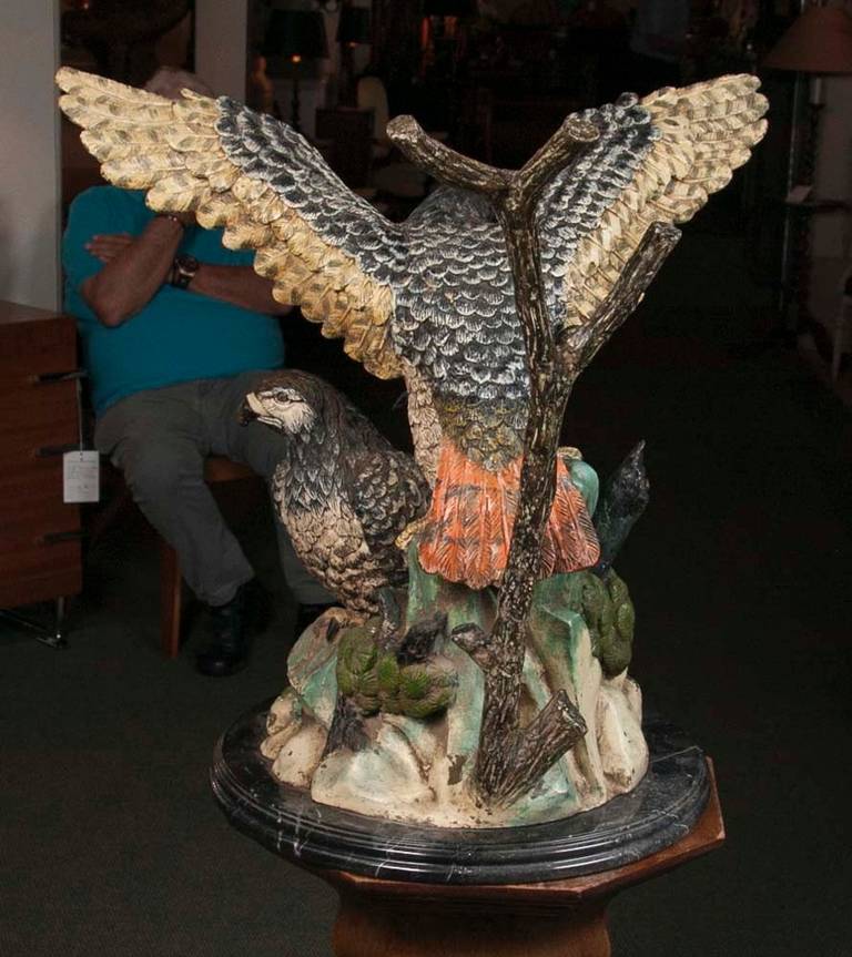 Monumental Size Limited Edition Bronze Sculpture of Falcons 3
