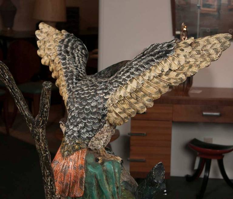Monumental Size Limited Edition Bronze Sculpture of Falcons 6