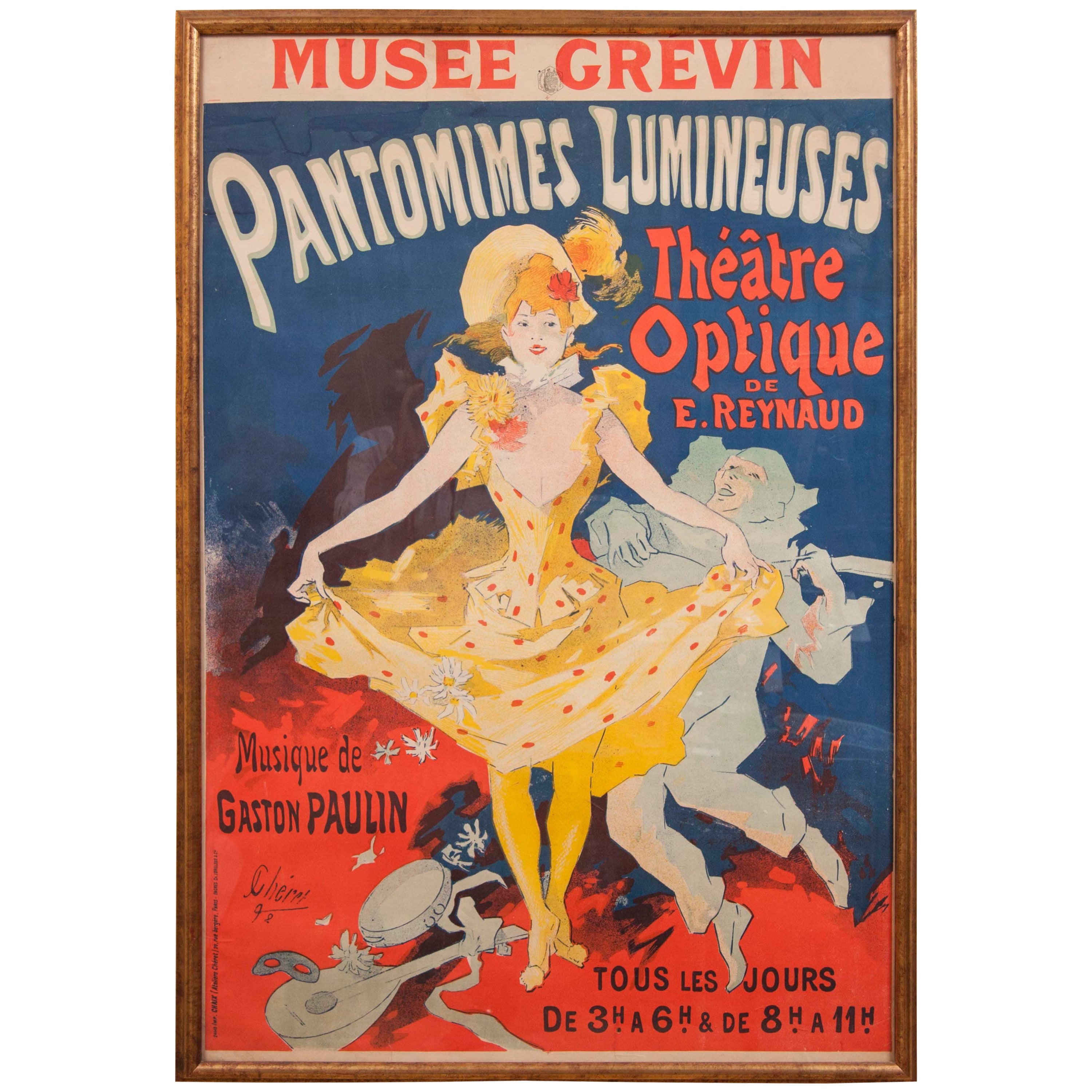 "Pantomimes Lumineuses" Original Lithograph Poster by Jules Chéret