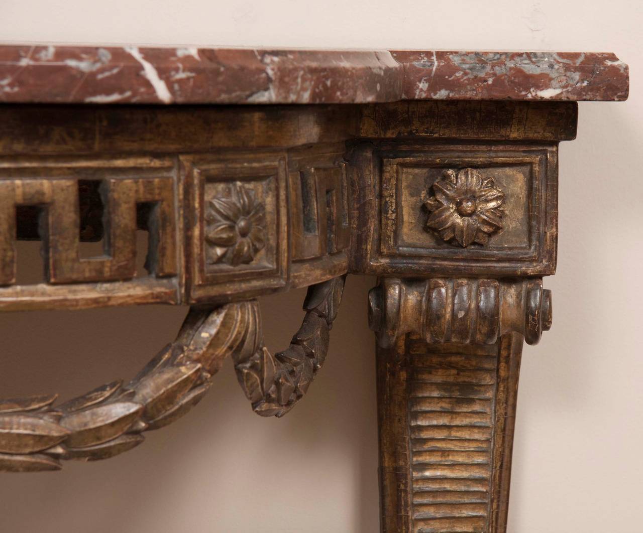 Louis XVI Period Wall-Mounted Console In Good Condition In Stamford, CT