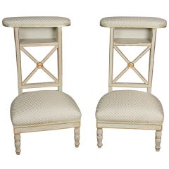 Antique Pair Of Restoration Praying Benches