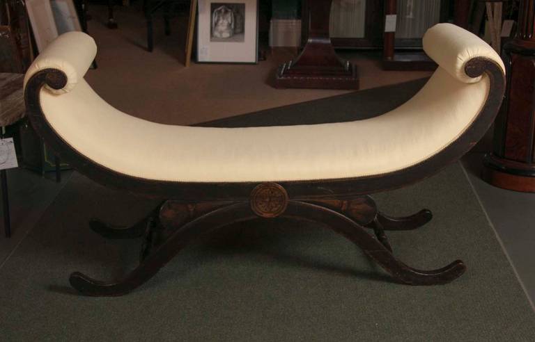 American Large Scroll Arm Bench