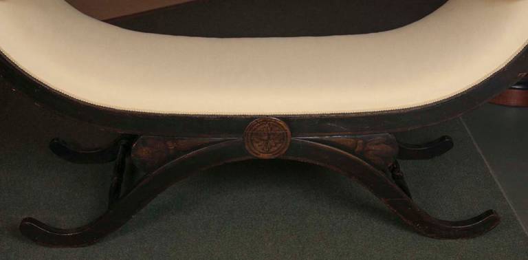 19th Century Large Scroll Arm Bench