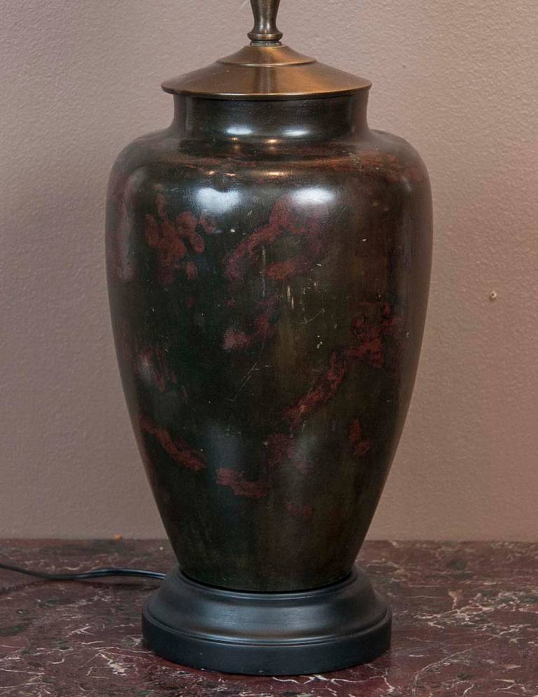 antique japanese bronze lamp