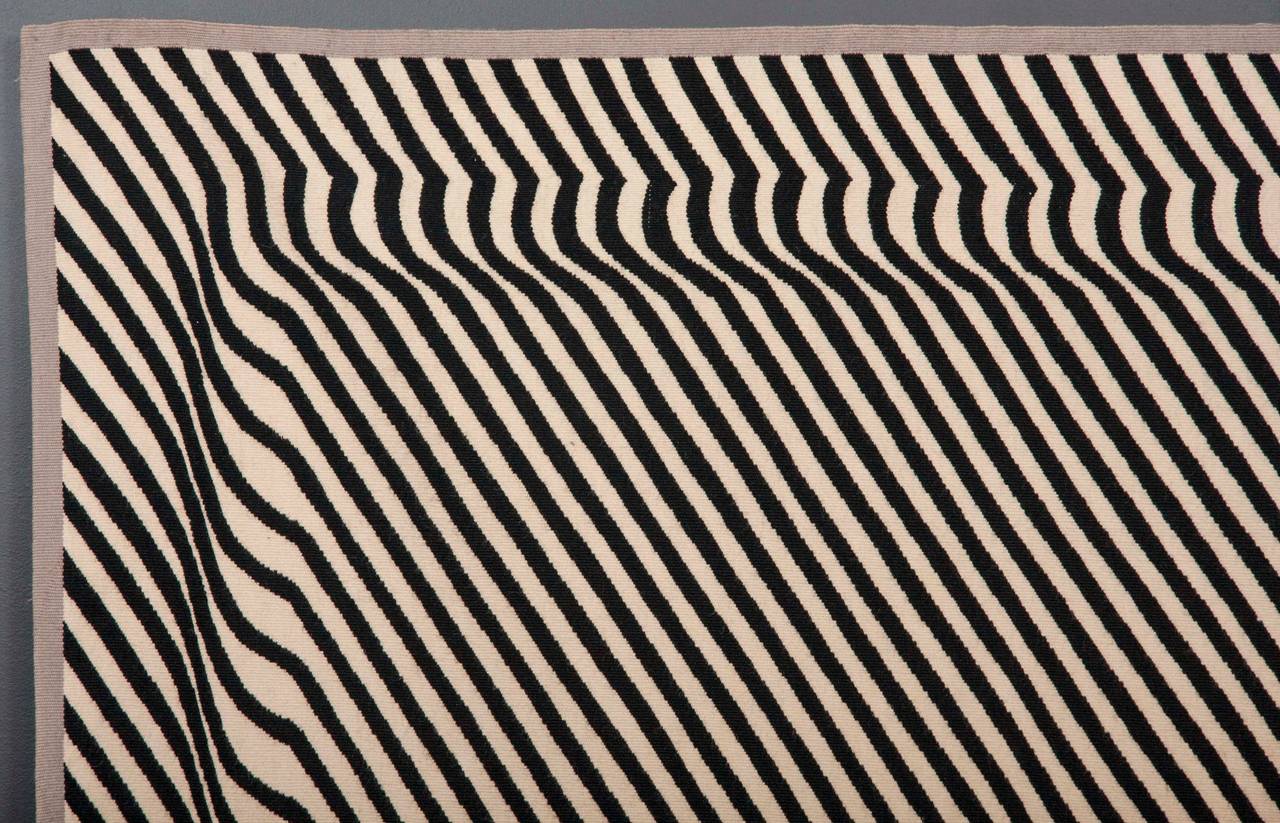 Wool Exceptional Zebra Tapestry by Victor Vasarely