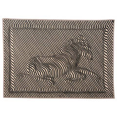 Vintage Exceptional Zebra Tapestry by Victor Vasarely