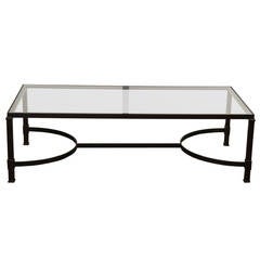 Custom Glass Top Iron Coffee Table