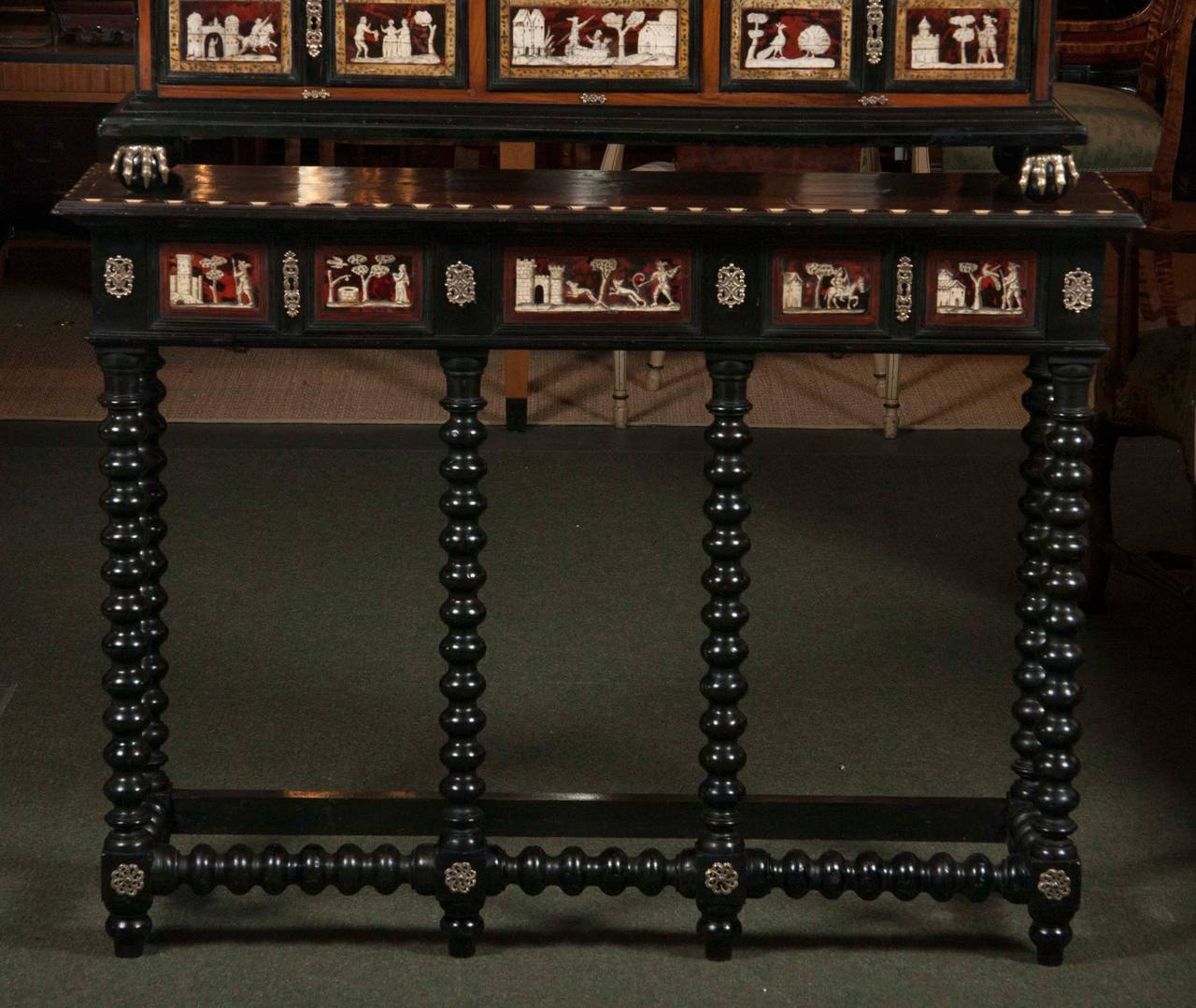 Spanish Tortoiseshell Cabinet on Stand For Sale 3