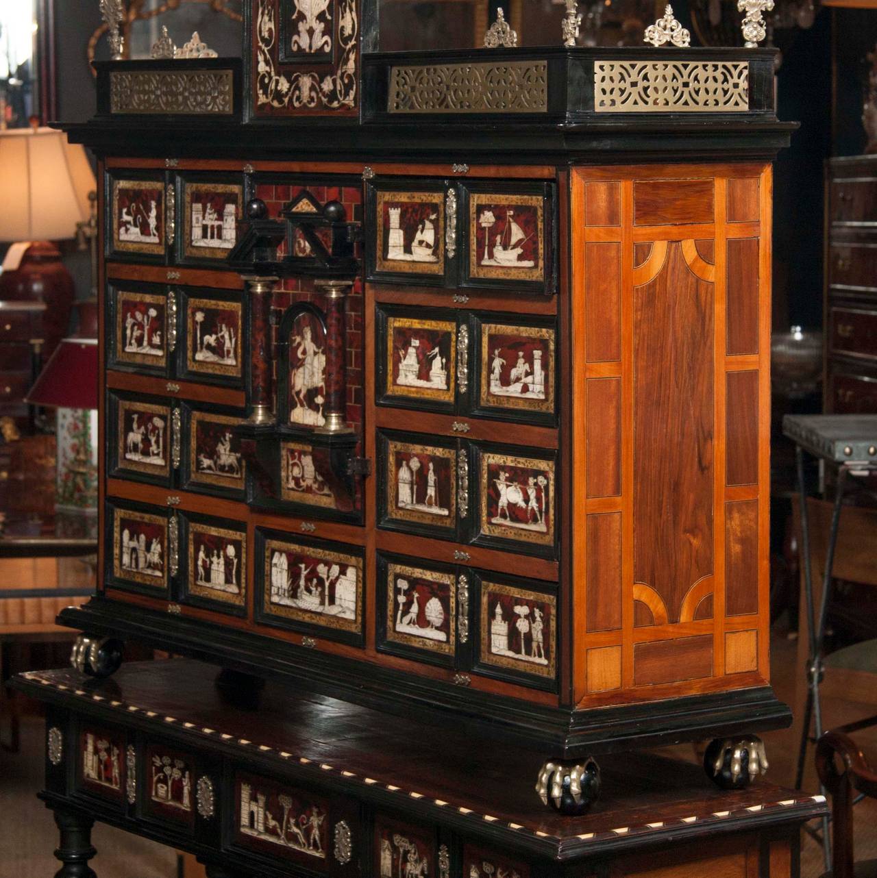 Baroque Spanish Tortoiseshell Cabinet on Stand For Sale