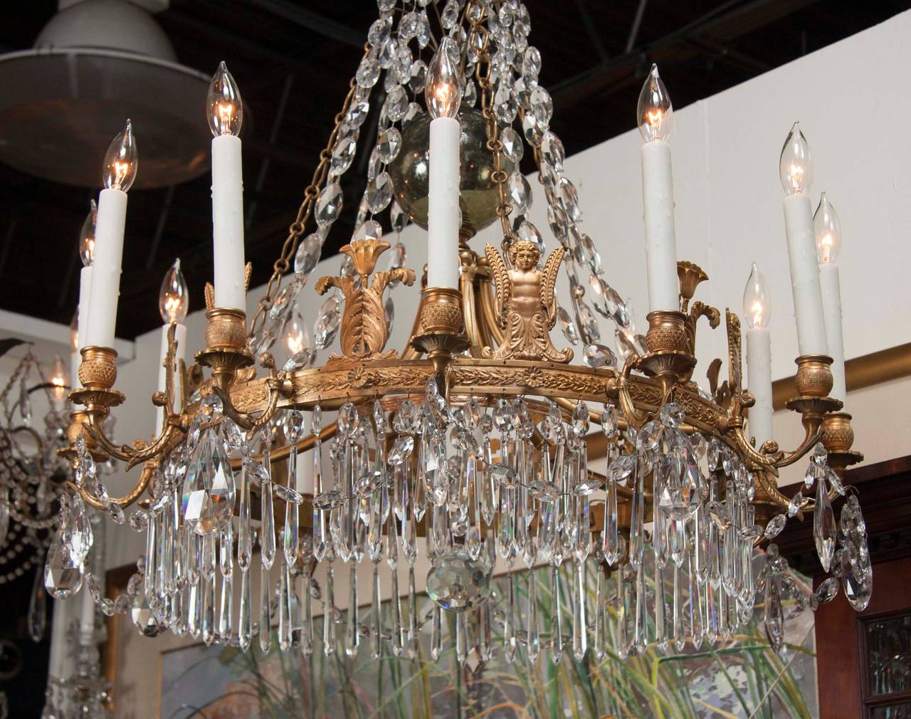 European Russian Neoclassical Empire Twelve-Light Chandelier