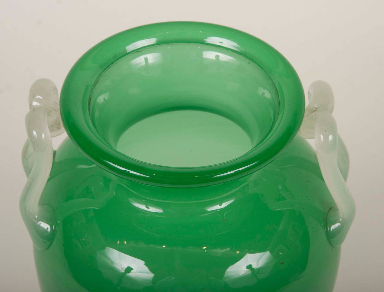 Steuben Jade Green Glass Vase Signed F. Carder 2