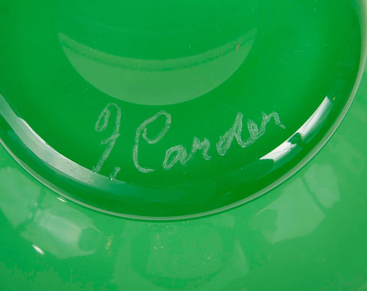 20th Century Steuben Jade Green Glass Vase Signed F. Carder