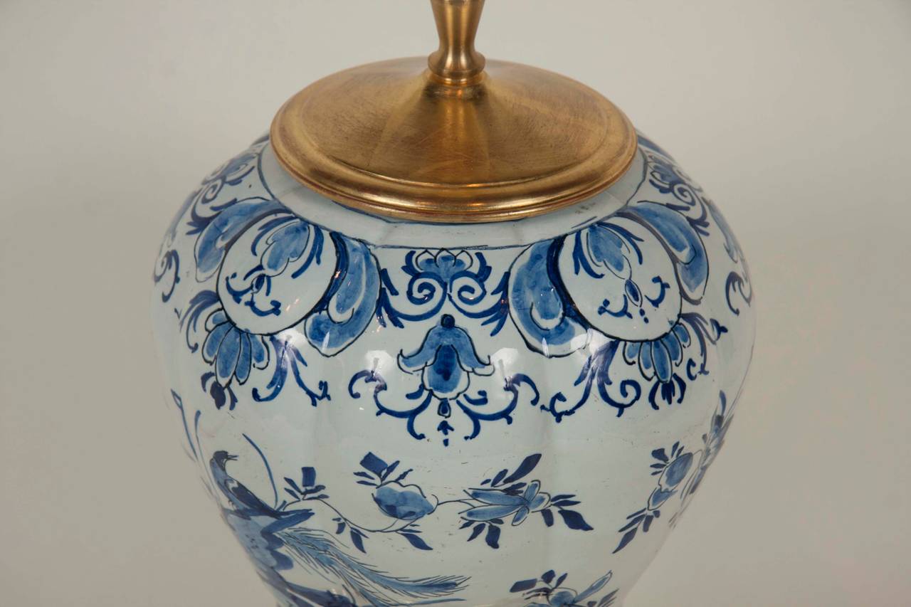 Dutch 19th Century Delft Vase now a Lamp