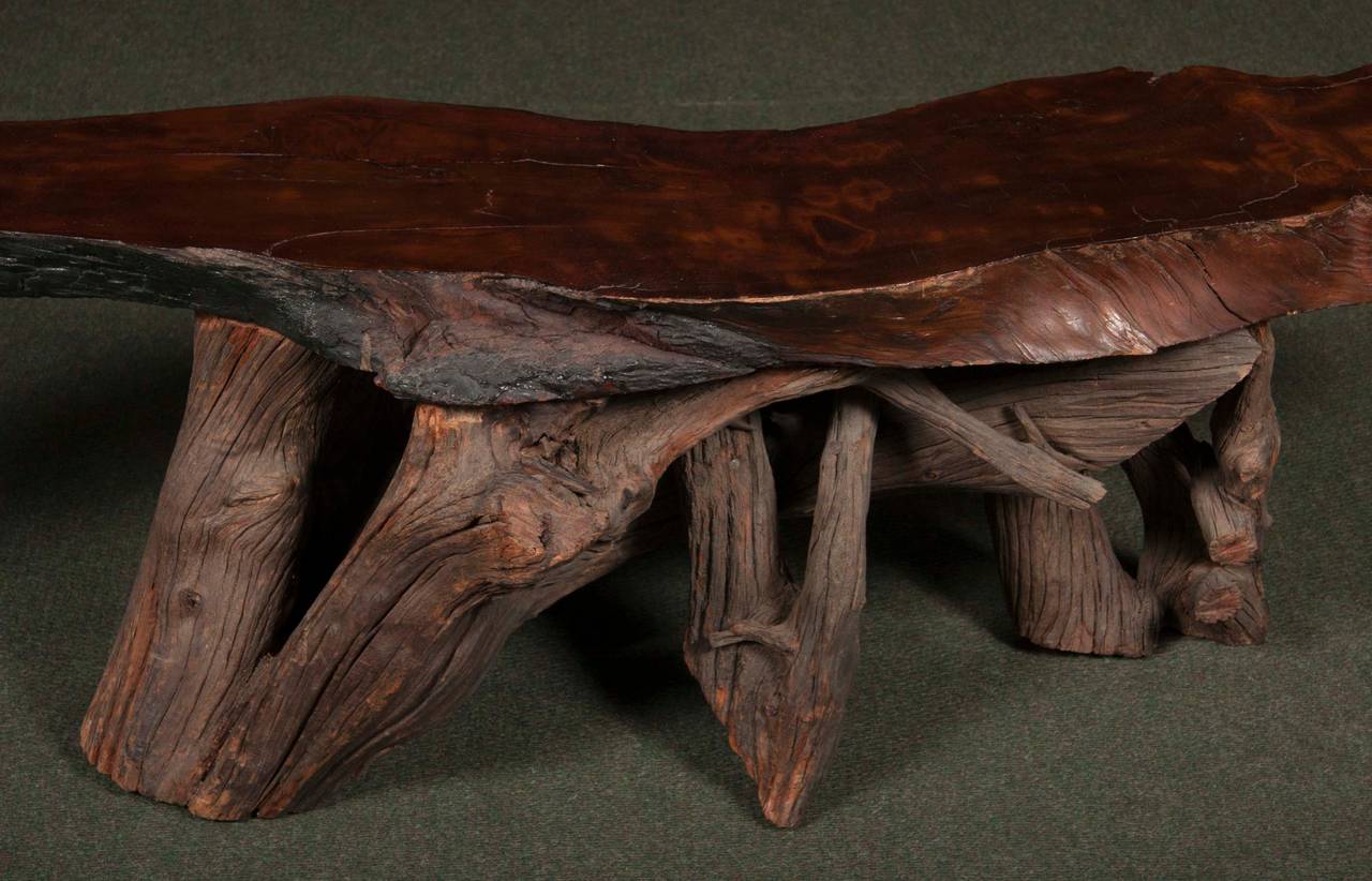 Wood American Rustic Branch Table