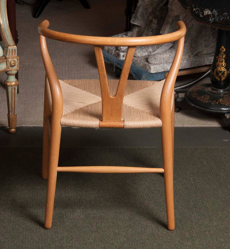 Oak Six Wishbone Dining Chairs Designed by Hans Wegner And Produced by Carl Hansen