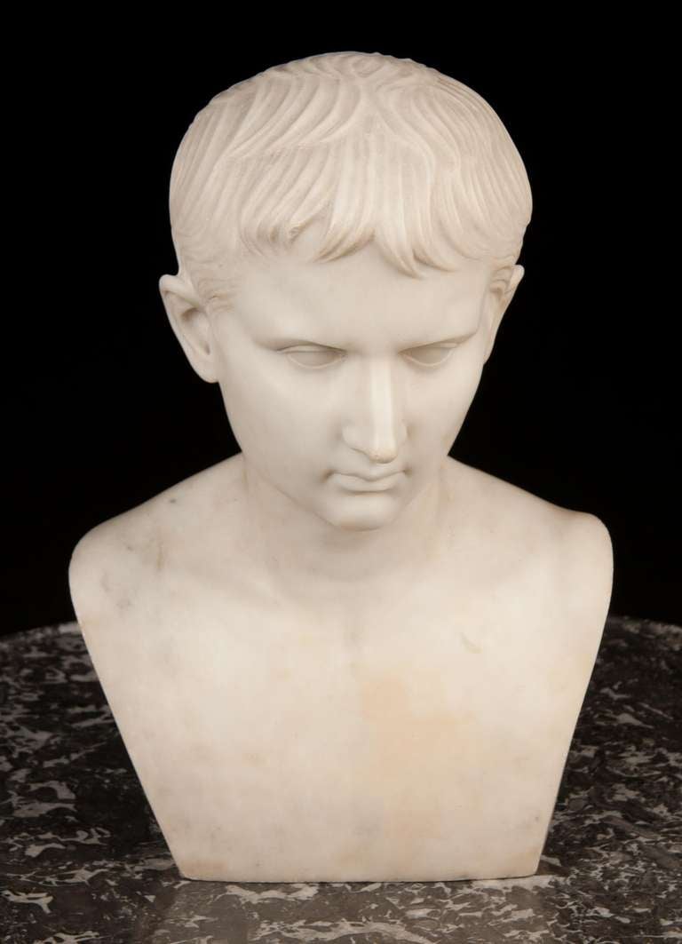 19th Century bust of Augustus Ceasar In Excellent Condition In Stamford, CT
