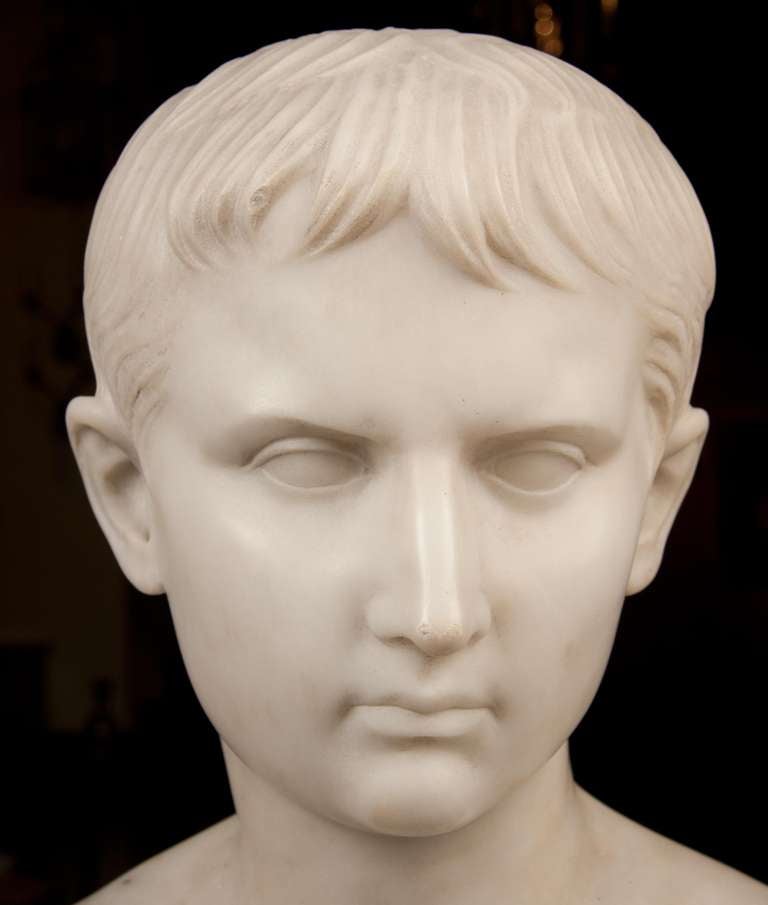Marble 19th Century bust of Augustus Ceasar