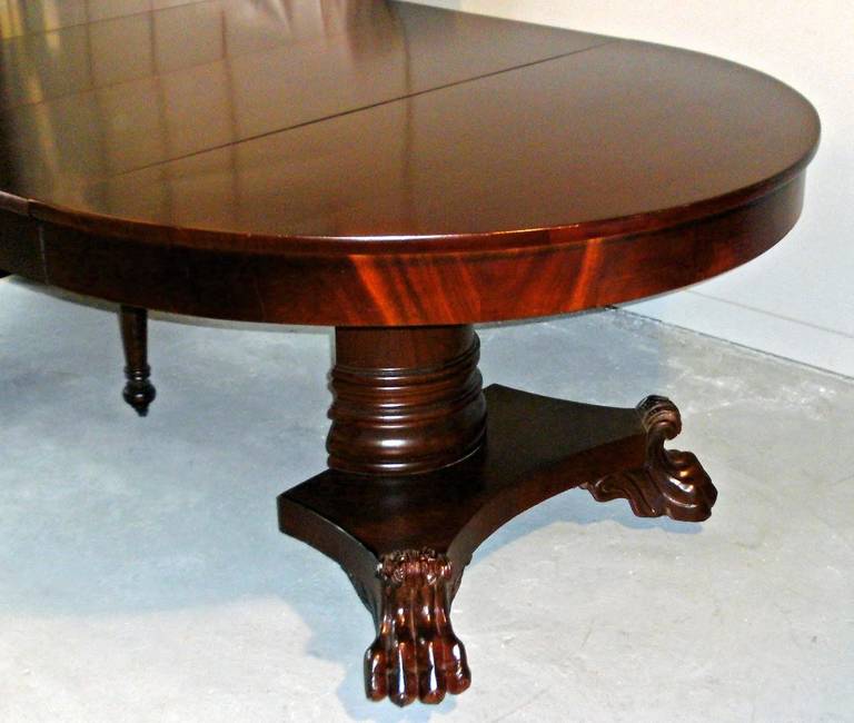 Mahogany American Empire Period Dining Table